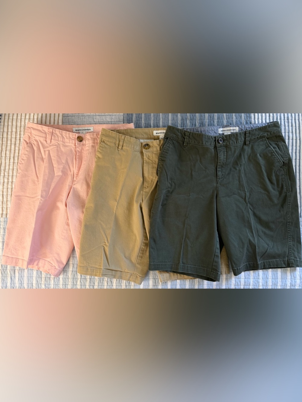 Amazon Essentials 3 Pair Women’s Chino Shorts